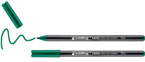edding 1300 Fasermaler medium - schwarz - 2 Stifte - Rundspitze 2 mm - Filzstift zum Zeichnen und Schreiben - Filzstift für Schule, Mandala, Bullet Journal
