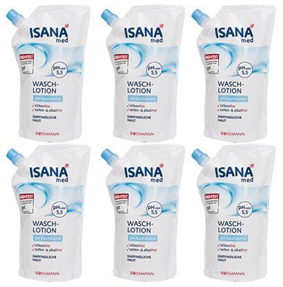 ISANA med Waschlotion Nachfüllbeutel 500 ml, 6er Pack(6x500 ml)