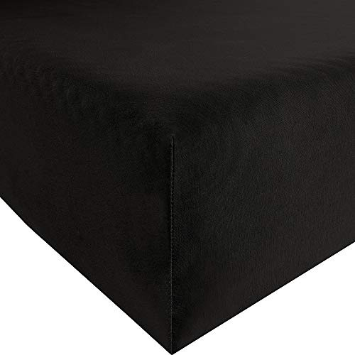 Estella Spannbettlaken Mako-Feinjersey schwarz Größe 90x190 cm - 100x200 cm