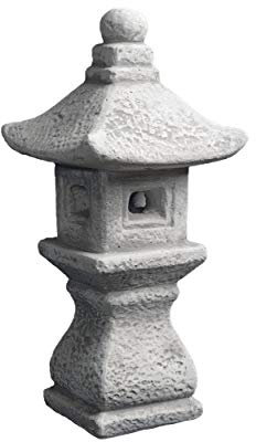 Unbekannt Dekoskulptur Deko Dekofigur Figur japanische Laterne H 37 cm Gartendeko aus Beton Garten Deko Gartenfigur Garten Figur