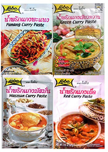Thai Masman, Green, Panang, Red Curry Paste 50g Each