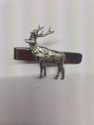 Krawattenklammer PP-A19, Motiv: Hirsch, aus englischem Zinn, 4 cm lang