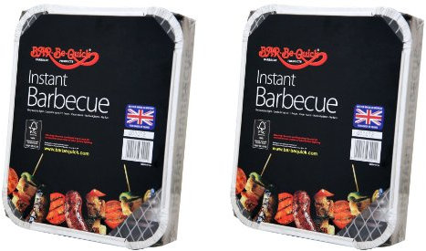 2 X Barbecue instantané Bar-Be-Quick:Le barbecue instantané Bar-Be-Quick est la meilleure marque de barbecue jetable dans le monde – il s’allume avec une seule allumette et cuit jusqu’à 1 hr30 min. Apportez-le et cuisinez n'importe où.