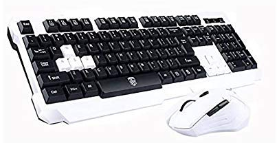 UniFire V60 Waterproof 2.4G Wireless Gaming Keyboard with Mouse DPI Control For DESKTOP PC Laptop Wireless Keyboard Mouse Combos (white)