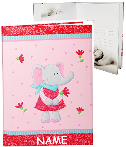 Babytagebuch - Baby - süßer Elefant/Ele BeLe - incl. Name - Gebunden zum Einkleben & Eintragen - groß - Fotobuch/Fotoalbum/Babyalbum/Album - für M..