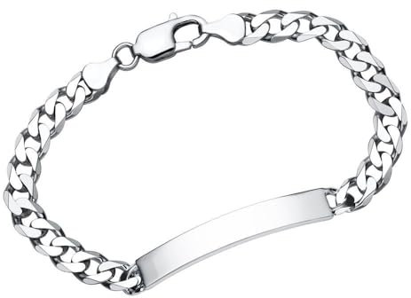 Unique Sports 6,5mm 925 Silber Armband Gravur Länge wählbar (19-23cm) ID0065 (Länge: 19cm)