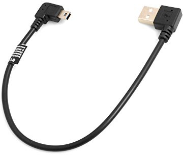 System-S Mini USB 90° Kabel Links Gewinkelt Winkelstecker auf USB Typ A (Male) Datenkabel Ladekabel 26 cm