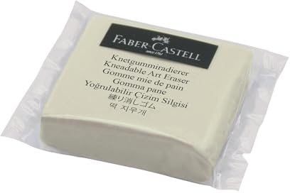 Faber-Castell Knådbar konstsuddgummi, vit, singel, för konst, hantverk, ritning, skissning, hem, skola, universitet, färgläggning