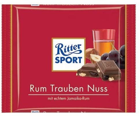 Ritter Sport Rum-Trauben-Nuss (12x 100g Schokoladen-Tafeln)