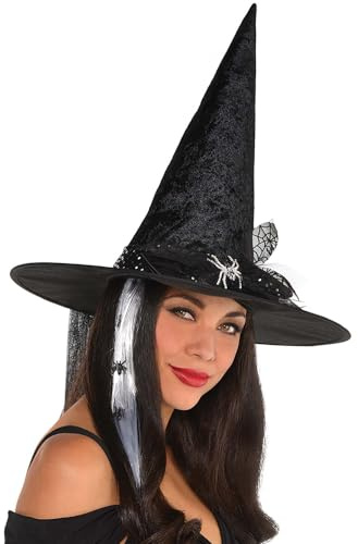 Amscan Fancy Witch Hat for Halloween Ultimate Spooky Accessory - One-Size (1 Count) - Ideal for Costume Parties & Haunted House Events