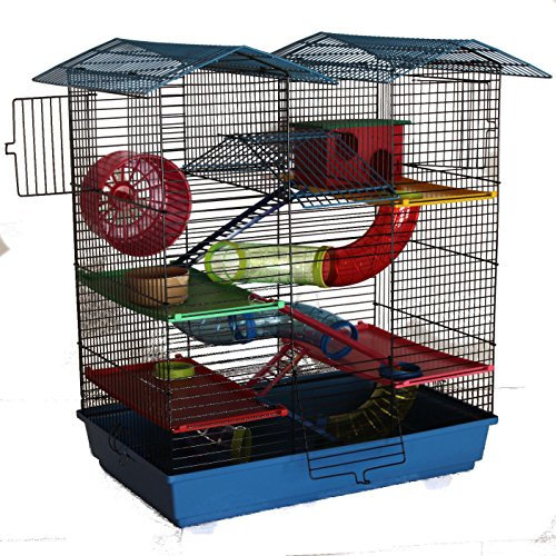 Hamsterburg in Blau Hamsterkäfig Mäusekäfig mit sehr viel Zubehör CH2