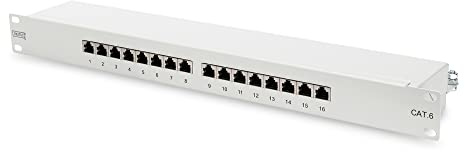DIGITUS Professional Patch Panel RJ-45 X 16 Grau 1U 19