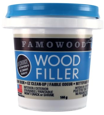 FamoWood 40042134 Latex Wood Filler - 1/4 Pint, Red Oak