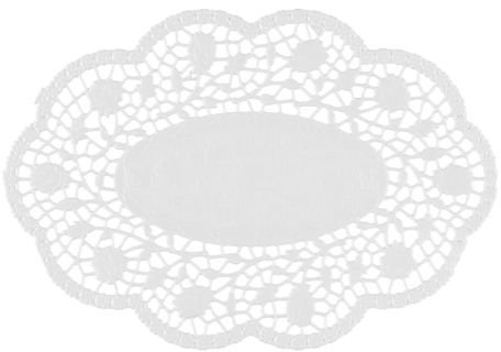 Mokkadeckchen, oval, 24cm x 17cm, weiß, 500 Stück