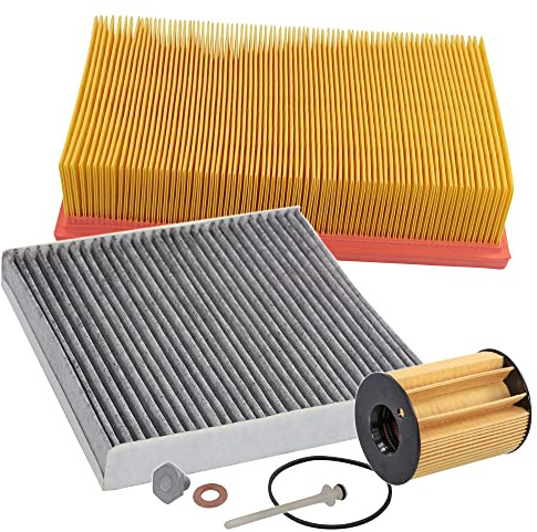 BESTPRICE Inspektionspaket Filterset mit 1x Luftfilter, 1x Innenraumfilter mit Aktivkohle, 1x Ölfilter Kompatibel mit FORD FOCUS Mk2 (DA_, HCP, DP), VOLVO C30 (533), S40 II (544), V50 (545)