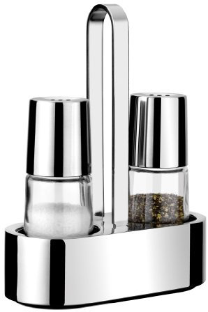 BRA Bella Juego de salero y pimentero, Acero Inoxidable 18/10 y Vidrio
