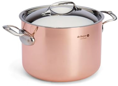 De Buyer - Braisière en cuivre PRIMA MATERA avec couvercle en inox - Diamètre 24 cm -