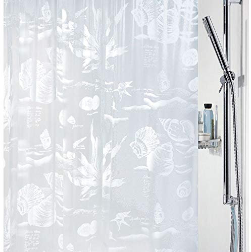 Spirella Anti-Schimmel Duschvorhang Riff White Anti-Bakteriell, waschbar, wasserdicht Vinyl 180x200cm