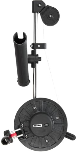 Scotty #1060 Depthking Manueller Downrigger, Display verpackt mit Rutenhalter, Schwarz, Größe M | Ideal für das kleine Boot, das tief fischt und schnell aufholen muss.