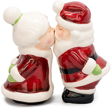 Salt & Pepper Shakers Set - SANTA AND MRS. CLAUS New Ceramic Gifts 8366
