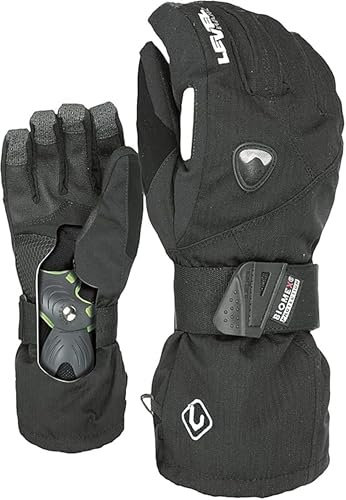 Level Fly - Snowboard Handschuhe, Thermohandschuhe Winter Herren mit Verstellbarem Riemen und Stulpe, Ski- und Winterhandschuhe Herren Wasserdicht, Atmungsaktiv für Snowboard und Skifahren - 1 Paar