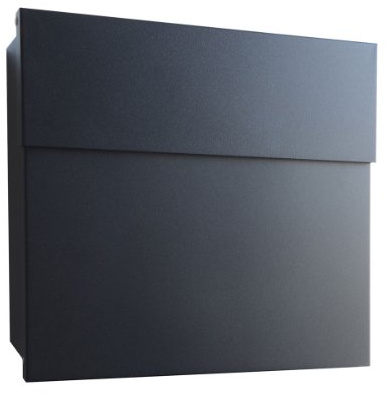 Radius® Designer Briefkasten aus Edelstahl - 10 Jahre Funktions- und Korrosionsgarantie - Postkasten inkl. Montagematerial aus DE – Letterman 4 Schwarz