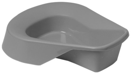 Medline Pontoon Stackable Bedpans, Saddle Shaped, High Rolled Front, Graduated Measurements, 14 Inches L x 11 Inches W x 2.75 Inches H, 350 lbs. Capacity, Graphite, Case of 20 Each