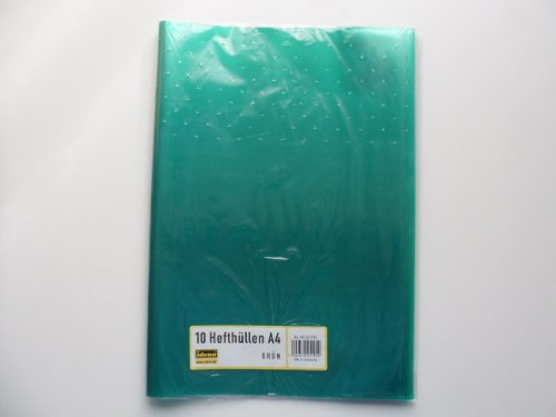 Idena 221195 - 10'er Pack Hefthüllen A4, transparent, grün