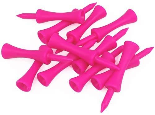 TRIXES 100 Golftees – 60mm Rosa Kunststoff – Schloss-Design | Leuchtende Farbe, gleichmäßige Aufstellung, robust, Training, Sport