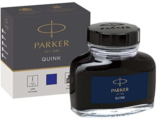 Parker Fountain Pen Ink Bottle | Blue QUINK Ink | 57 ml Fountain Pen Refill