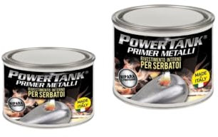 Lux Metal Power Tank - Metallgrundierung Tankreparaturbehandlung Medium 360 Gramm - für Aluminium Stahltank - Big Kit 720 Gramm - für Autos, Motorräder, Roller, Vespas, Oldtimer Keramik-Rostentferner