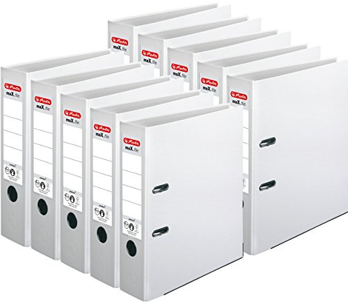 Herlitz Ordner maX.file protect A4, 8 cm breit (Weiß, 10er Pack)