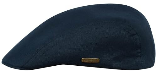 Sterkowski Gecko Schiebermütze Sommer | 100% Leinen Mütze Herren Und Damen | Flatcap Sonnenhut Trendmütze Golf Cap Vintage Kappe Klassische Outdoor Stoffmütze Trendmütze Urbane Marineblau 60