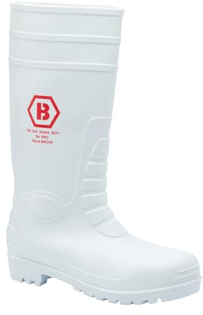 Blackrock Bottes de sécurité blanches pour hommes et femmes, bottes de pluie à embout en acier, bottes de sécurité alimentaire, bottes de pluie blanche