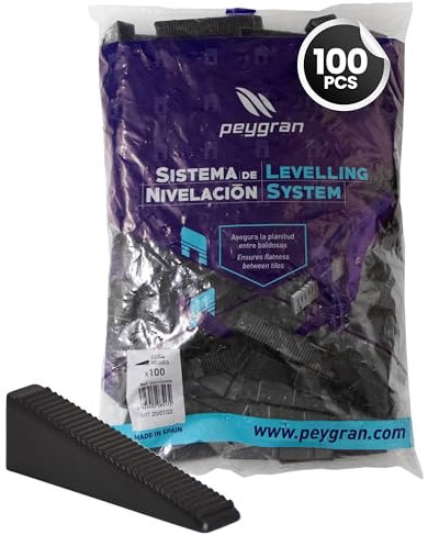 Peygran Tile Leveling System 100 Wedges (black pieces). Lippage tile and stone installation for PRO and DIY. The most precise and re product on the market.