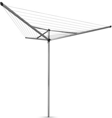 Brabantia - Séchoir Rotatif Essential - Etendoir Linge Extérieur - Antidérapantes - Résistantes aux UV, 30 m - Ouverture Facile - Compatible avec Les Cintres - Gris Métallique - ø 271cm