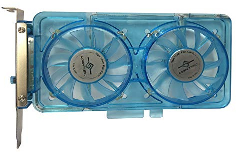 Vantec SP-FC70-BL Spectrum System Fan Card with Dual Adjustable 70mm UV LED Fans (Blue)