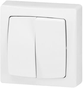 Double va-et-vient appareillage saillie complet - blanc