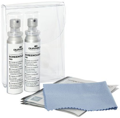 Durable 583700 Touch Screencleaning Kit Contenant : 2 Vaporisateurs 25 ml de Liquide Nettoyant sans Alcool + 3 Chiffon Microfibres