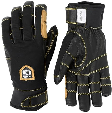 Hestra Ergo Grip Active 5-Finger Handschuhe Fingerhandschuhe Skihandschuhe Damen/Herren - mit Futter Herbst-Winter Herbst Winter - 9 HS schwarz-schwarz