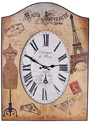 Grosse Wanduhr Paris Anno 1900 Postkartenoptik 50x70cm Shabby Chic MHC024 Palazzo Exklusiv