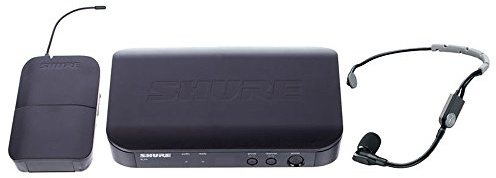 Shure Sistema microfono wireless BLX14/SM35 UHF – perfetto per oratori, artisti, 14 ore di durata della batteria, portata di 100 m | Include microfono per cuffie SM35, ricevitore singolo canale | M17