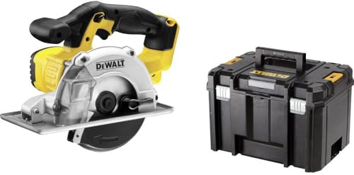DEWALT Akku-Metallkreissäge (18 V, robust, Spindelarretierung, elektrische Motorbremse, inkl. T STAK Box VI, 140 mm HM-Sägeblatt, Montageschlüssel, Lieferung ohne Akku und Ladegerät) DCS373NT