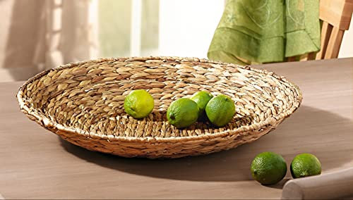 Dekoleidenschaft große Schale aus Wasserhyazinthe, Ø 50 cm, flach, Obstschale, Gebäckschale, Dekoschale, Deko-Teller