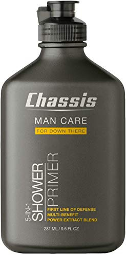 Chassis Shower Primer: 5-in-1 Shower Gel for Men, Men's Anti-Chafing Gel and Deep-Cleansing Bodywash, Free of Talc, Parabens, and Menthol