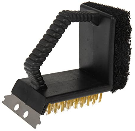 RUECAB - Brosses à Barbecue, Produits de Nettoyage pour Barbecue - Mini Brosse de Nettoyage pour Barbecue/plancha, Tampon à récurer pour plancha, Brosse Grille Barbecue 3 en 1