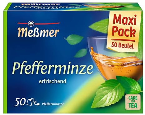 Meßmer Pfefferminze | Erfrischender Kräutertee | 50 Teebeutel | erfrischender Geschmack