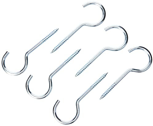 Merriway® BH00110 (6 Pcs) Zinc Plated Screw-In Ceiling Hook Steel, 100mm (4 inch) - Pack of 6 Pieces