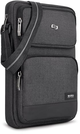 Solo New York Universal Tablet Sling Bag for Women & Men - Crossbody Bag for Travel, Walking, & Hiking, Adjustable Shoulder Strap, Front Zippered Pocket, Fits 12.9 Tablets - Ludlow, Grey