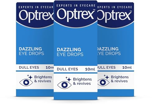 Optrex Eyedew, Dazzling Eye Drops, 10ml each (Pack of 3, 30ml) Brightens Eyes, Instant Results